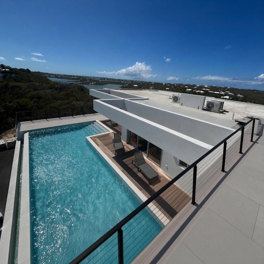 Infinity pool and lake view from the rooftop